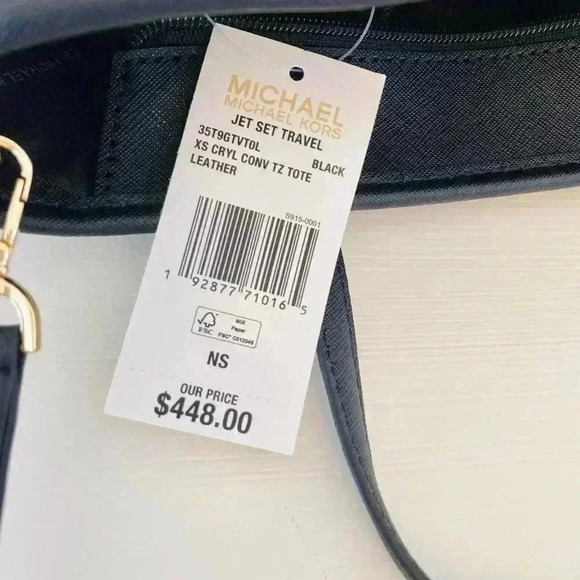 Michael Kors XS Jet Set Travel Carryall Top Zip Tote Black - Picture 8 of 11